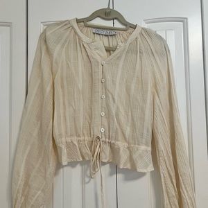 Christy Dawn Josephine blouse in Oatmilk Plaid, size Small